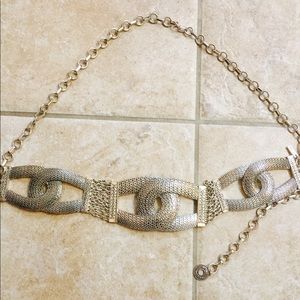 - Beautiful Chico's silver adjustable versatile belt
